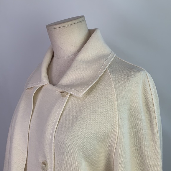 Rodier VTG cream knit long with belt jacket - Picture 5 of 11